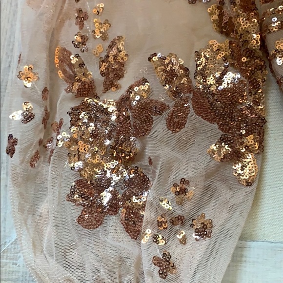 Hello Molly Sequin Romper Gold Bronze - Picture 6 of 8